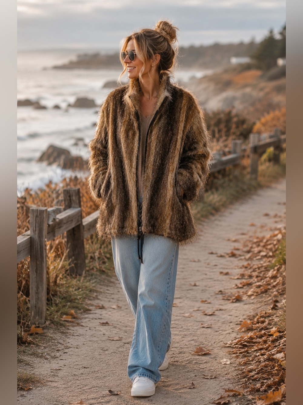 204. REVERSIBLE SHAG JACKET | Oversized | BOHO FESTIVAL | 26/30